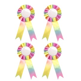 HUTRADE 4 Pack Fun & Vibrant Hobby Horse Rosettes - Perfect for Horse Children, with Colourful Bows for Sports Events, Talent Shows and DIY Party Accessories