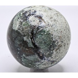 52mm 170g Green White Chrysoprase Carved Sphere Polished Natural Multicolor Chalcedony Gemstone Crystal Mineral Décor Ball - Madagascar + Stand