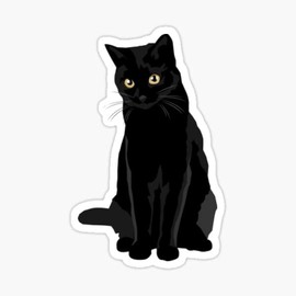 calcomanía de gato negro lindo | Vinilo | calcomanía para parachoques de coche, ventana, portátil, camión, furgoneta, botella de agua, libros, etc. | Resistente al agua | 5 pulgadas