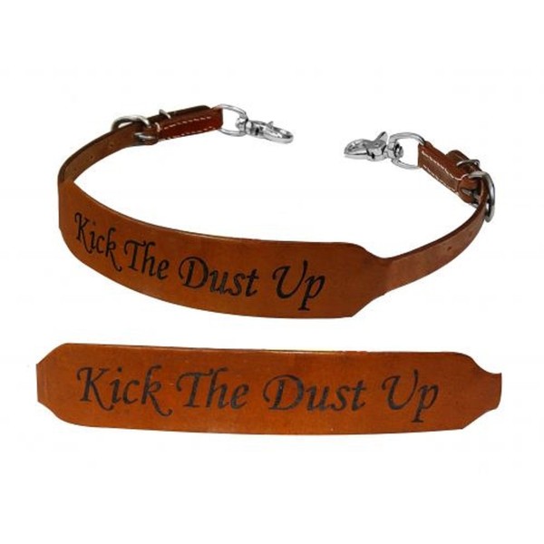 Showman "Kick the Dust Up" Branded Stamped Horse Size Leather Wither Strap Adusts 27"-24"