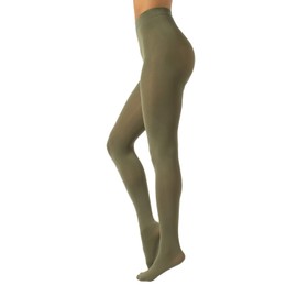CALZITALY Opaque Soft Microfibre Tights, Colourful Tights for Women, S, M, L, XL, XXL, 3XL, 4XL, 80 Denier, Made in Italy, Olive Green
