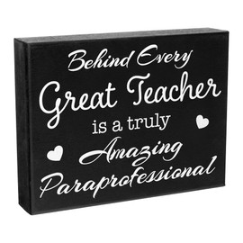 JennyGems Gifts for Paraprofessionals, Paraprofessional Gifts, Meaningful Gift for Paraprofessional, Paraeducator Gift, Wood Sign, Wall Hanging and Tabletop Display, Shelf Accent, American Made