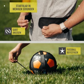 Racetex Football Trainer with Cord [Adjustable Length] – The Perfect Training Device for Footballers – Football Trainer Accessory for Club Kickers – Football Training Belt Gift Idea
