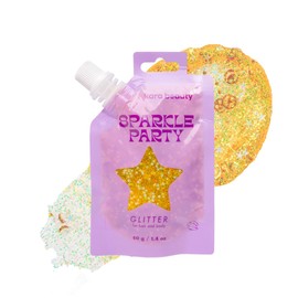 KARA BEAUTY Sparkle Party Glitter Gel for Hair and Body - Tangerine Smiles - Aloe Vera & Lavender Infused Glitter Makeup - No-Glue Body Glitter for Festivals