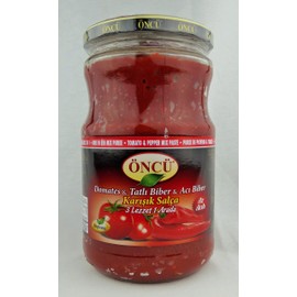 Oncu Traditional and Natural Pastes (Turkish) (Mix 3 in 1 (Hot & Mild Pepper and Tomato) Paste, 700 Gr / 24.64 Oz)