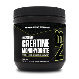 Nutrabio Pure Micronized Creatine Monohydrate Powder Supplement, Unfla