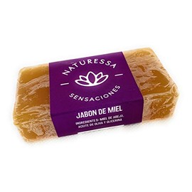Naturessa Jabón de Miel Artesanal para Rostro y Cuerpo, con Miel de Abeja, Aceite de Oliva, Glicerina y Vitamina E, Ideal para Limpieza Diaria y Cuidado de Piel Seca, Hecho en México