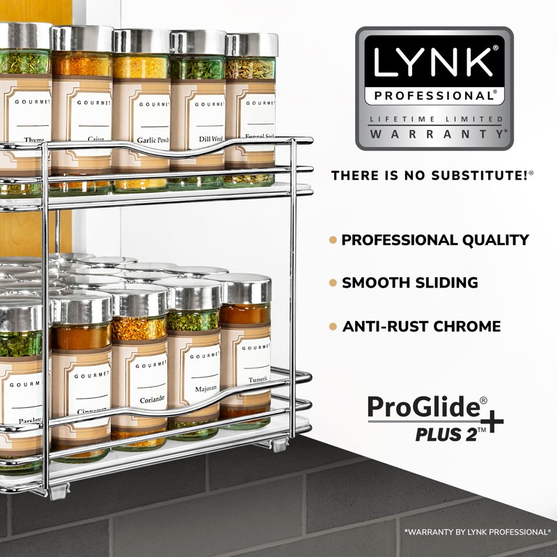 LYNK PROFESSIONAL® Pull Out Spice Rack Organizer for Inside Kitchen