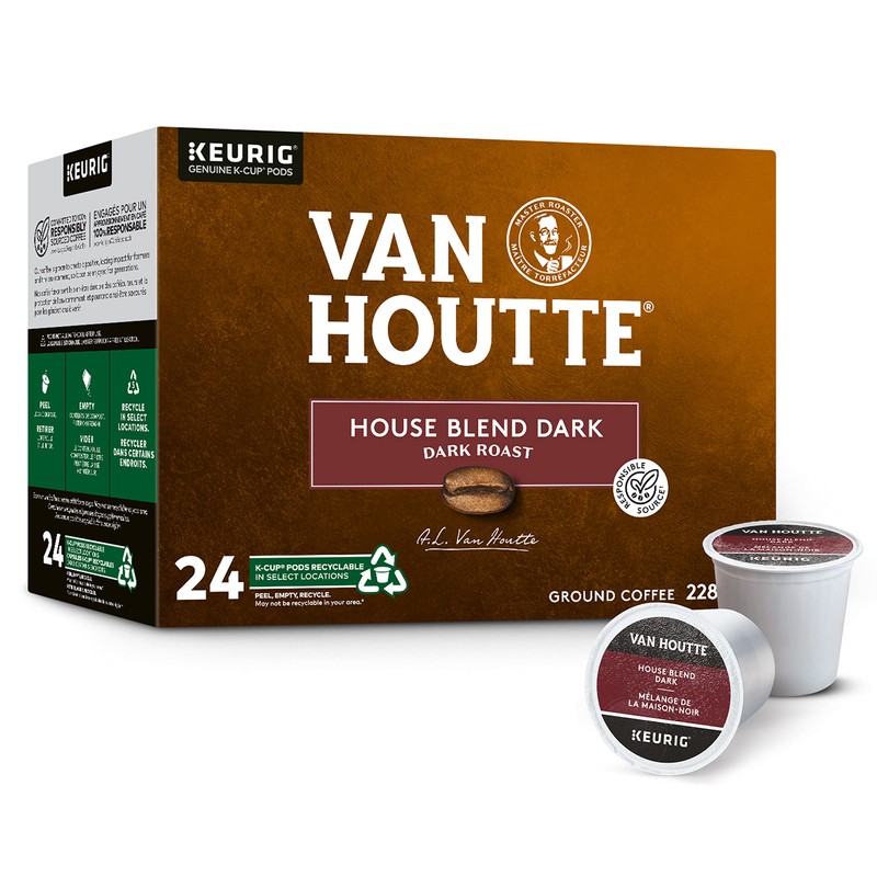 Van Houtte House Blend Dark K-Cup Coffee Pods, 24 Count