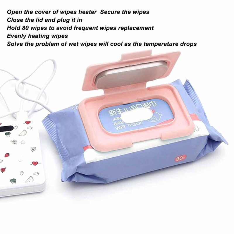 Baby Wipe Warmer Constant Temperature Evenly Heating Portable USB Wet