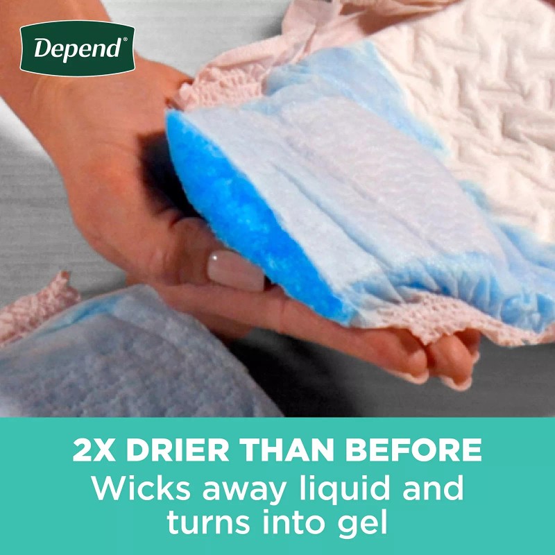 Depend XXL Blush Depend Fresh Protection Adult Incontinence Underwear for