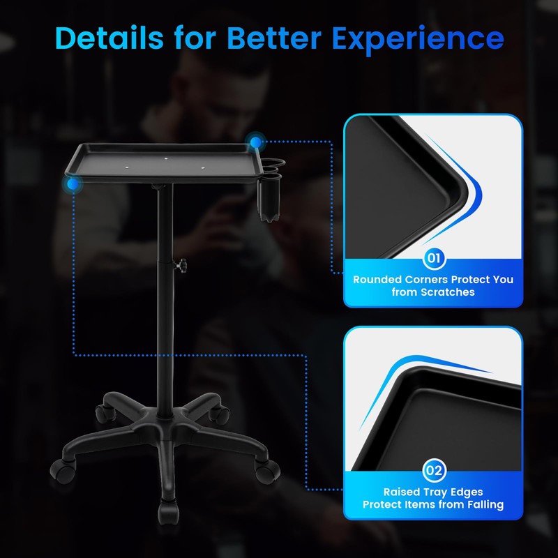 Hair Salon Storage Tool Cart, Removable Tray Salon Trolley Cart