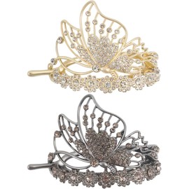 Merdia Pinzas Para El Cabello De Mariposa Para Mujer, Oro, 2 Unidades, 1 Unidad (Paquete De 1), Adulto, Elegant, Garra
