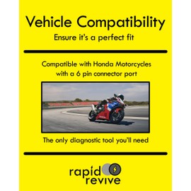 Rapid Revive – OBD2 6 Pin Diagnostic Tool Cable Adapter For Honda Motorcycles OBD OBDII Coding Compatible With MCS Honda Motorbike K-Line CAN-Bus 6 Pin to 16 Pin Connector