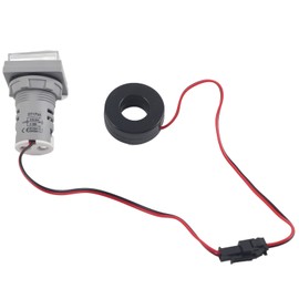 Amperometro Montaggio A Pannello 12 Volt Amp Meter Sensore Ad Effetto Hall LED in Plastica Display Digital Indicatore del Misuratore di Corrente della Tensione CA 22 mm 0 100 A (Bianco)