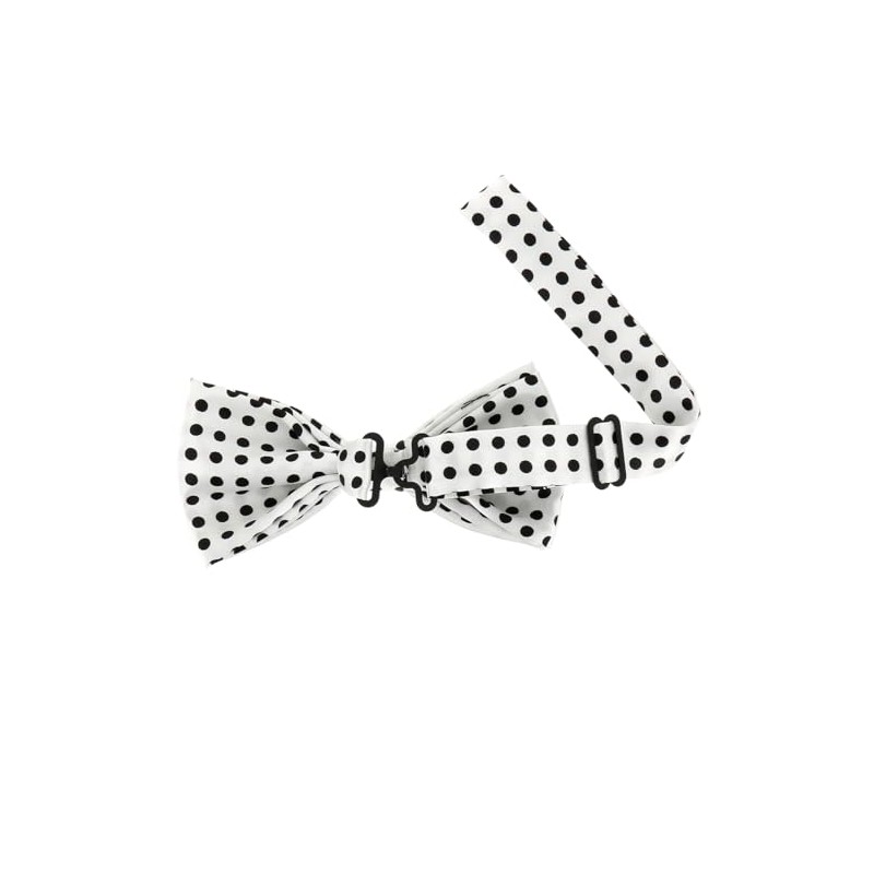 cravateSlim White and Black polka dots Bow Tie