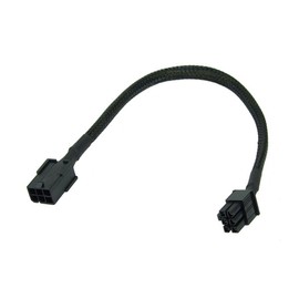 Phobya 6Pin Netzteil Verlängerung 30cm - Schwarz Kabel Lüfterkabel und Adapter