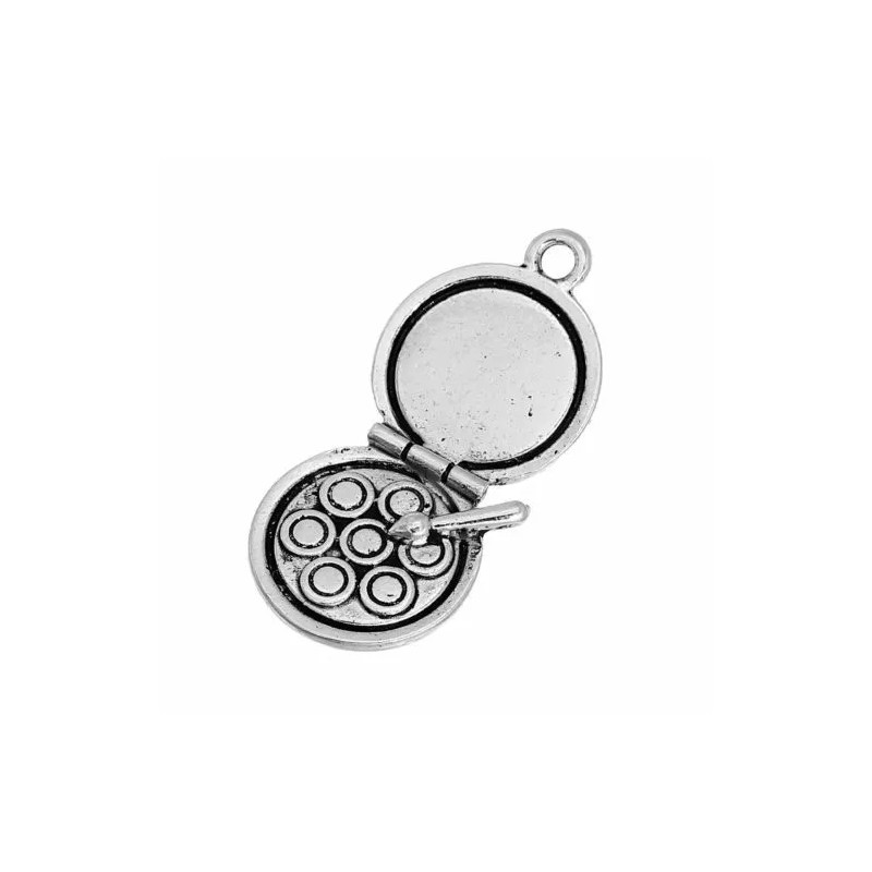 Unbranded 5 pcs. Antique Silver Make Up Compact Charms Pendants