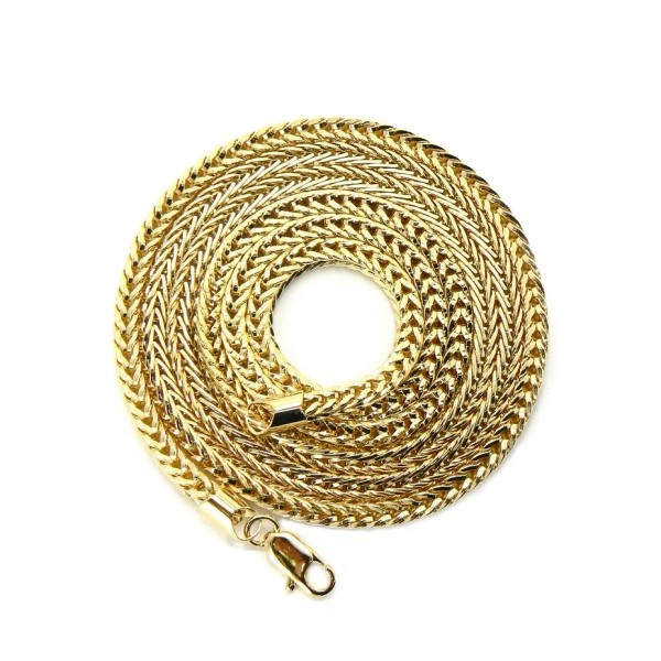 Unbranded HIP HOP 4mm WIDE 36" LONG GOLD PLATED FRANCO