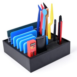 FOSHIO PPF Tools Vinyl Wrap Tool Kit with Display Base, 5PCS PPF Squeegee Vinyl Tuck Tools Felt Squeegee Window Tint Tools, Retractable Utility Knife 50PCS Snap off Blades Magnetic Disposal Container