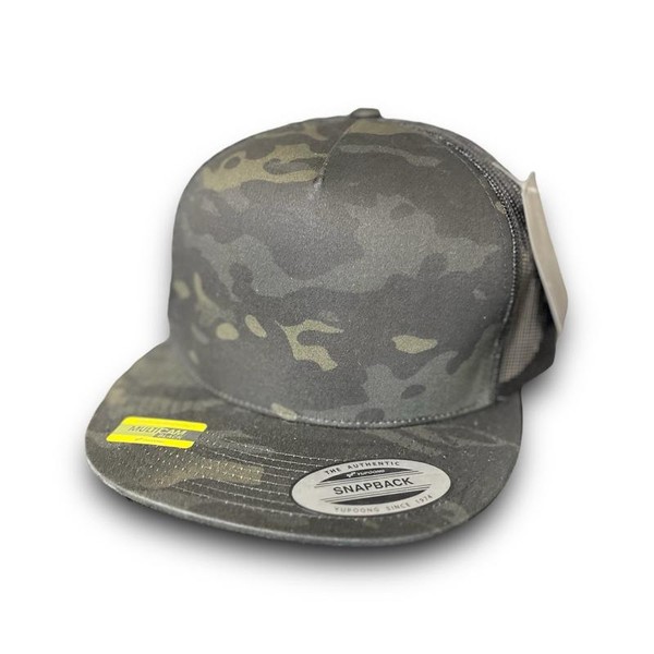 Mama Tried Teal Patch hat - Color: Black Multicam Flatbill