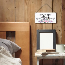 PHAMTE Abuela Grandma Gifts, Spanish Abuela Floral Decor Printed Wood Plaque Sign Wall Hanging, Thoughtful Abuela Gifts Hanging Wall Signs for Grandma Home Bedroom Living Room Decor 12 x 6 Inches Home