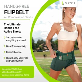 FlipBelt Women's Air Comp Shorts 3 inch - Jungle Green - M