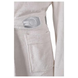 Princess Leia Costume Adult Women Robe Leia Cosplay Outfits Flannel Hooded Bathrobe with Belt Suits (White, Medium)