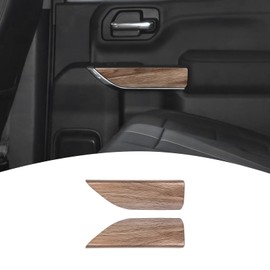 PDKLIN for Silverado Rear Door Panel Trim Cover for Chevy Silverado/GMC Sierra 2019-2022(Double Cab) Wood Grain Interior Accessories 2pcs