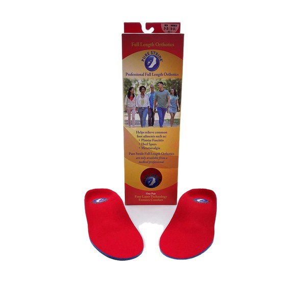 Pure Stride Professional Full Length Orthotics - Shoe Insole & Support for Metatarsals, High Arch, Flat Feet - Pain Relief for Plantar Fasciitis, Arch, Heel (Generation 1, Men's 13-13.5)