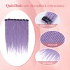 Quisduis 16 Inch clip in dreadlocks hair extensions,Lavender Synthetic Dreadlock