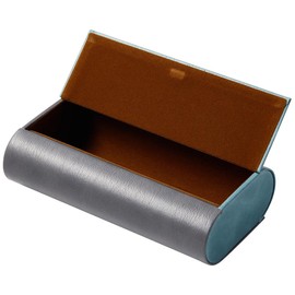 TRISKEL EYEWEAR Dual Glasses Case, Hard Shell 2-in-1 Storage for Sunglasses & Eyeglasses, Slim Magnetic Closure Case (Graphite & Blue Mist)