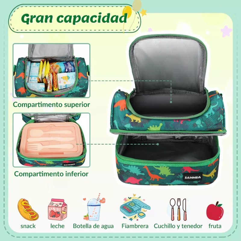 Retolit Lonchera Termica Bolsa Almuerzo Capacidad Portátil Niño Nina