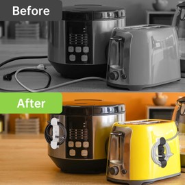 6PCS Cord Organizer for Appliances, Upgraded Kitchen Appliance Cord Wrap, Cord Holder Stick on Pressure Cooker, Coffee Maker, Air Fryer and Blender(6 Black)