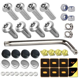 Aootf Anti Theft License Plate Screws -Stainless Steel Plate Screws Tamper Resistant Kits for License Plates Security and Covers