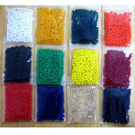 BSI - 12 Bags, 12 Single Color Packs, Jelly Water Pearls ~ Hydrated Water Beads ~ Crystal Soil Beads ~ Your Christmas Decoration Idea ~
