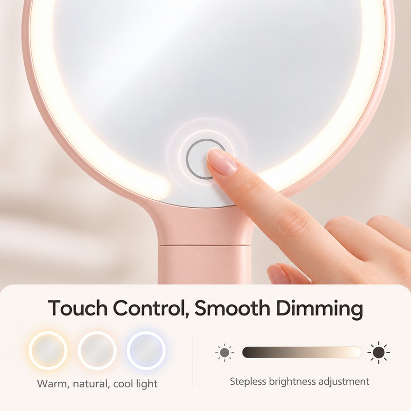 LED Makeup Mirror with Magnification – Rechargeable Lighted Vanity Mirror