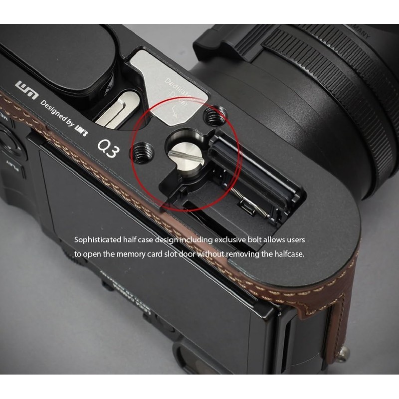 LIM'S Genuine Italy Leather Camera Half Case Metal Grip Dovetail