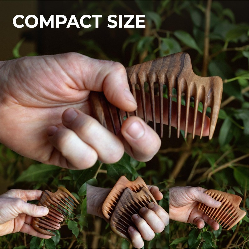 Handmade Wooden Hair Comb - Natural Wood Hair Care, Scalp