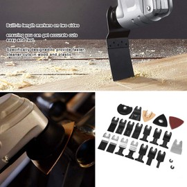 Oscillating Saw Blades, Universal Saw Accessories Saw Blades Kit, Oscillating Multi Tool Blades 26Pcs for Metal Plastics Wood