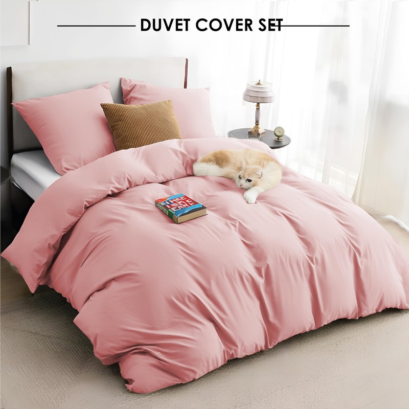 REHAN & CO Double Duvet Set Blush Pink – Soft
