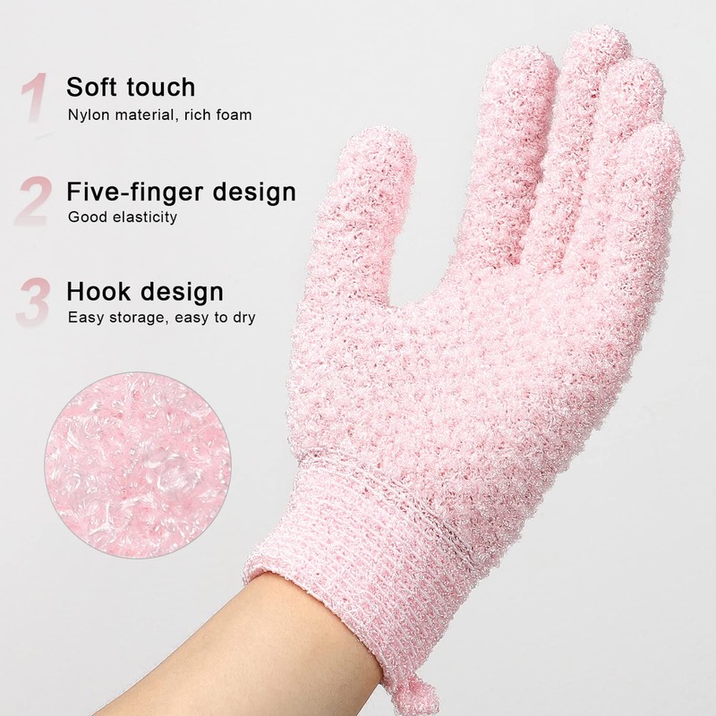 Exfoliating Gloves, Exfoliating Wash Gloves for Body and Face, Dead