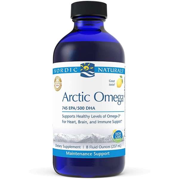 Nordic Naturals Arctic Omega, Lemon Flavor - 1560 mg Omega-3-8 oz - Fish Oil - EPA & DHA - Immune Support, Brain & Heart Health, Optimal Wellness - Non-GMO - 48 Servings