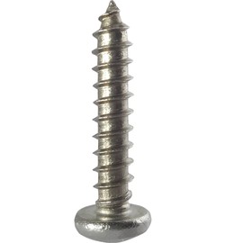 #14 x 3" Pan Head Sheet Metal Screws, Full Thread, Phillips Drive, Stainless Steel 18-8, Bright Finish, Self-Tapping, Quantity 25 Pieces by Fastenere