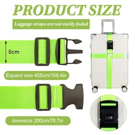 HABNI Suitcase Strap Suitcase Strap Eye-catching Extended Suitcase Straps Maximum 405 cm with Combination Lock Secure Suitcase Straps Robust Suitcase Webbing Luggage Strap for Travel and Air Travel