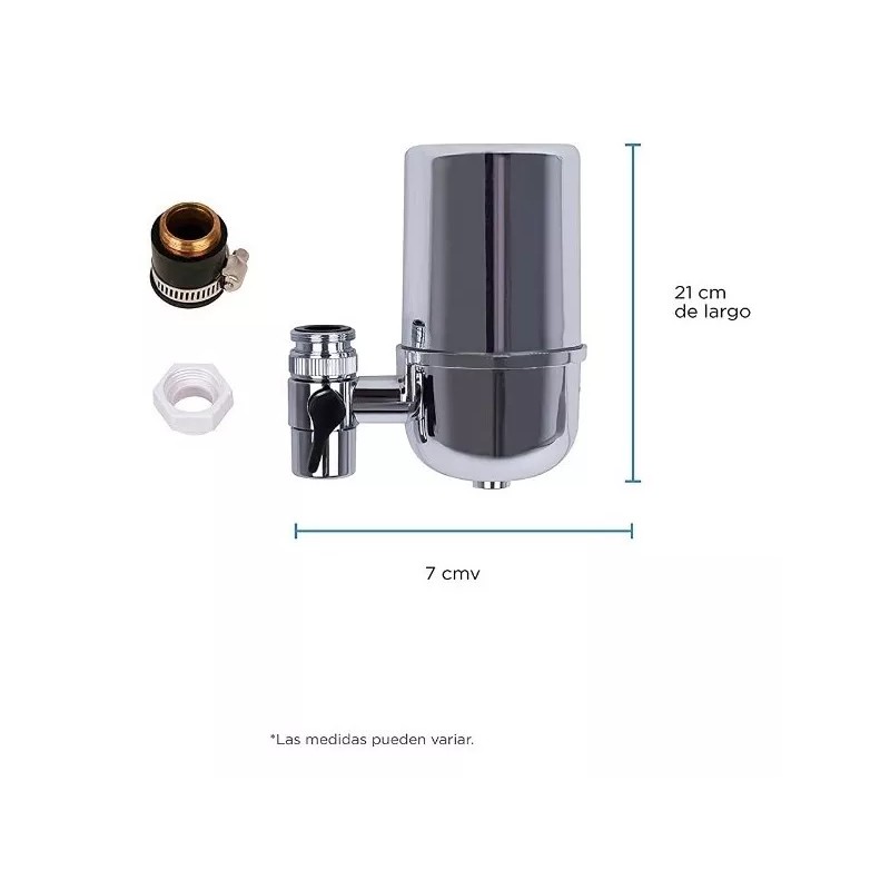 CNX Filtro Cromado De Agua Para Mezcladora (2 Cartuchos Gratis)