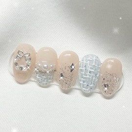 [Handmade Nail Tips] Shooting Start With Nail Tips - Almond Egg / [수제네일팁] 슈팅스타트위드 네일팁 - 아몬드에그