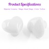 Qjaiune 2pcs Ceramic Cabinet Knobs White Drawer Knobs, Heart Shaped