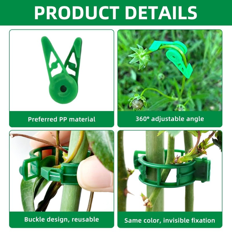 EOWVISN 40Pcs Plant Stem Training Clips And 10Pcs Vine Retaining