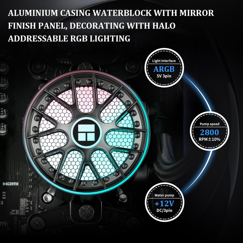 Thermalrlght Aqua Elite 240 V6 ARGB Black Liquid CPU Cooler-240mm